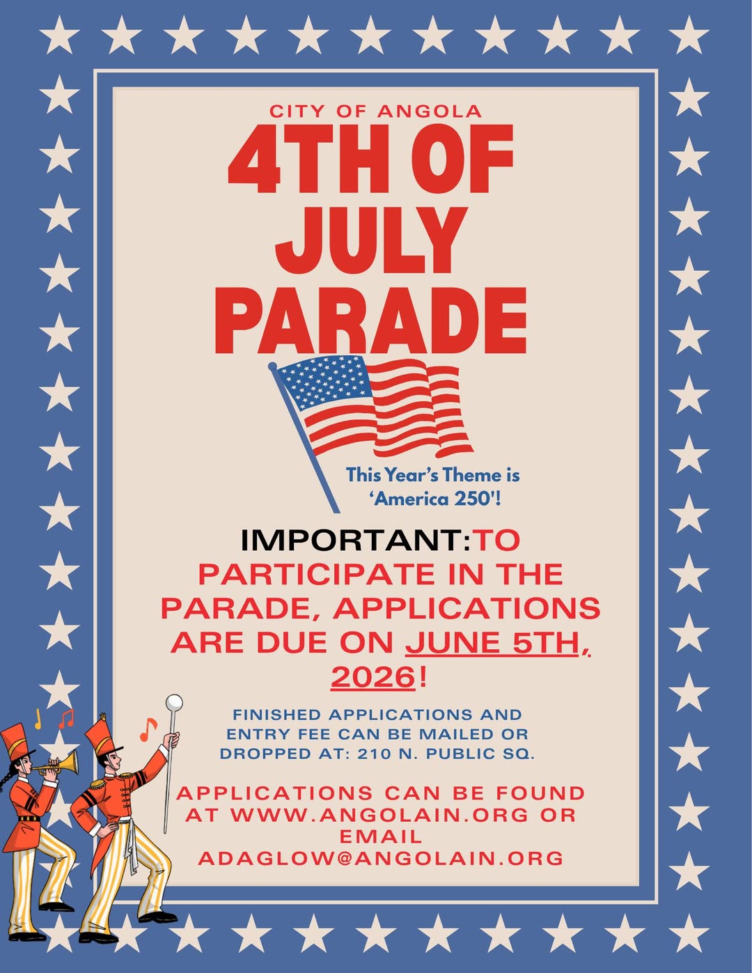 Angola Announces Fourth of July Parade, Applications Due June 5